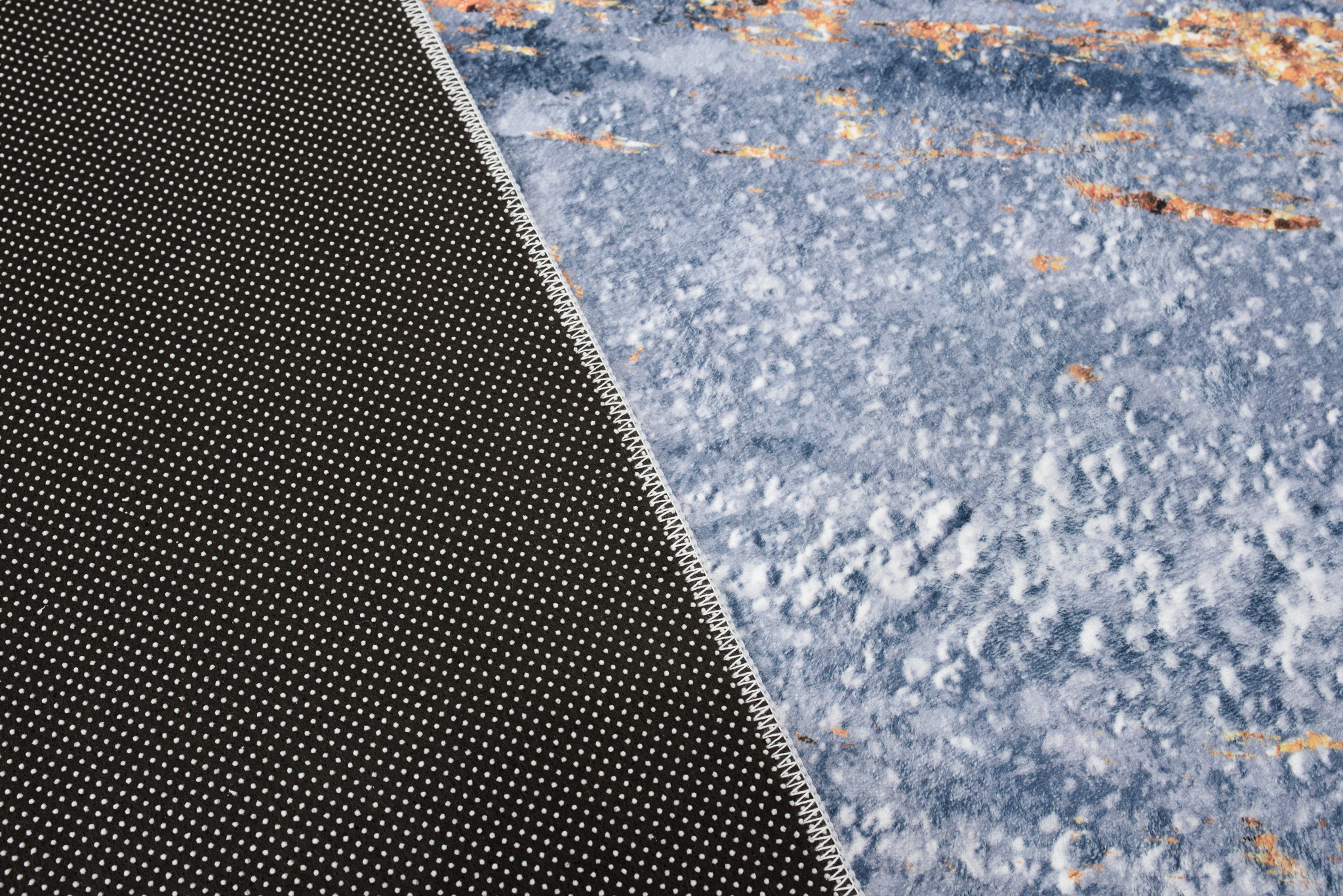 Dywan Flannel Niebieski Pomarańczowy Abstrakcyjny