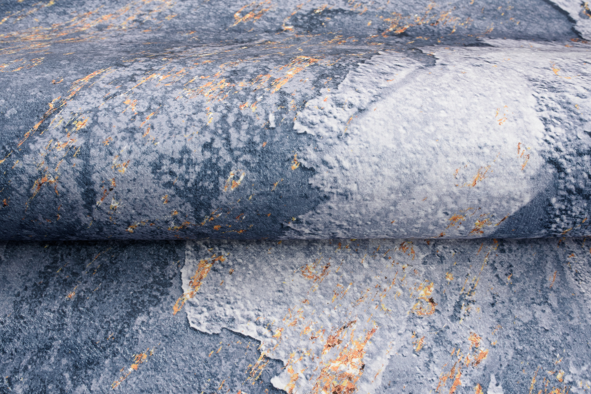 Dywan Flannel Niebieski Pomarańczowy Abstrakcyjny