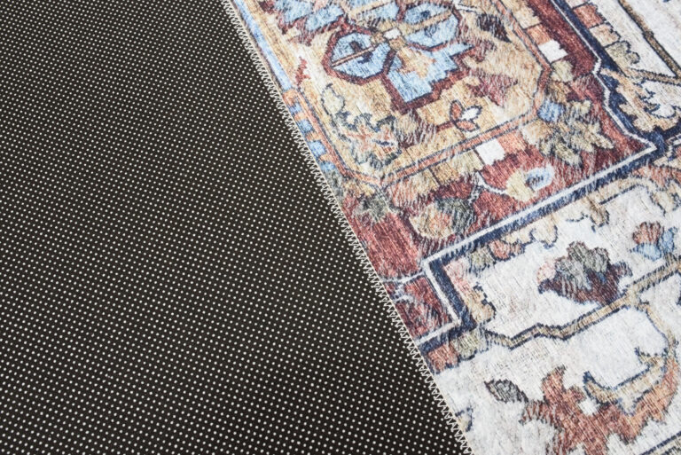 Dywan Flannel Brązowy Ramka Rozeta Vintage