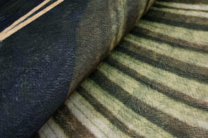 Dywan Flannel Ciemny Zielony Liście Ramka