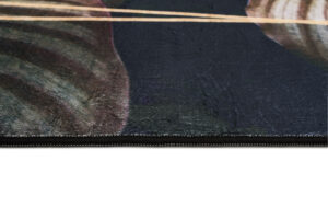 Dywan Flannel Ciemny Zielony Liście Ramka