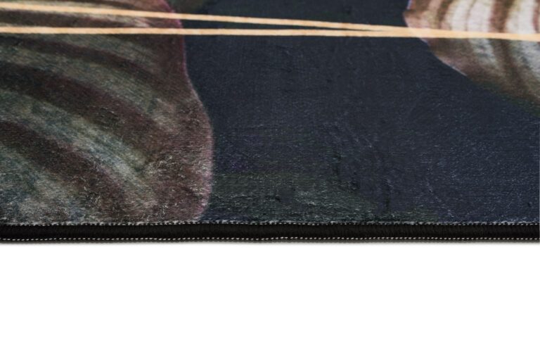 Dywan Flannel Ciemny Zielony Liście Ramka