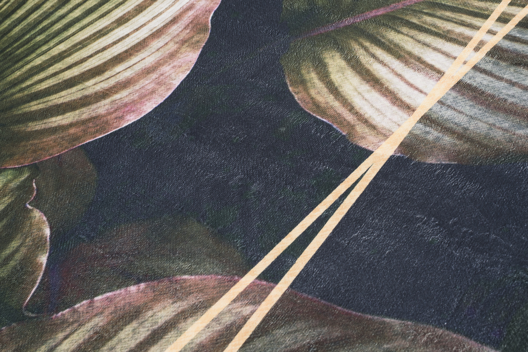 Dywan Flannel Ciemny Zielony Liście Ramka