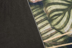 Dywan Flannel Ciemny Zielony Liście Ramka