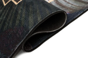 Dywan Flannel Ciemny Zielony Liście Ramka