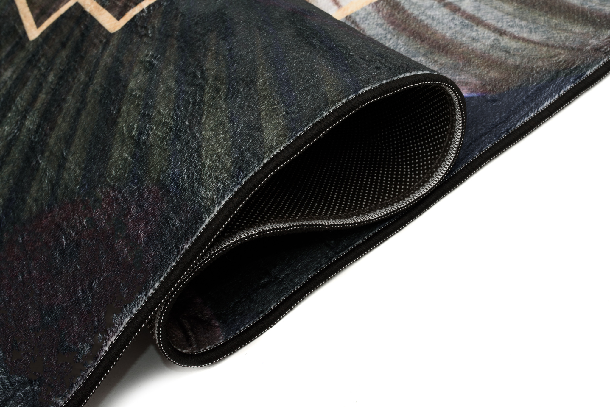 Dywan Flannel Ciemny Zielony Liście Ramka