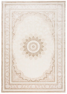 Dywan Hera Kremowy Beżowy Vintage Rozeta Efekt 3D