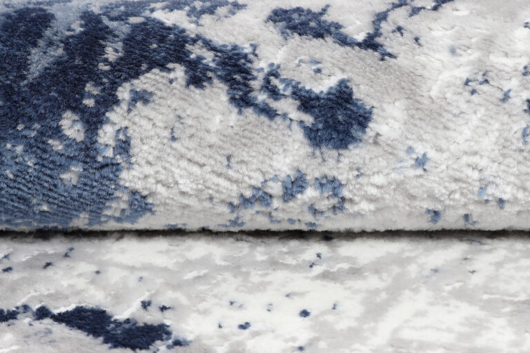 Dywan Sky Okrągły Szary Niebieski Abstrakcyjny Przetarcia