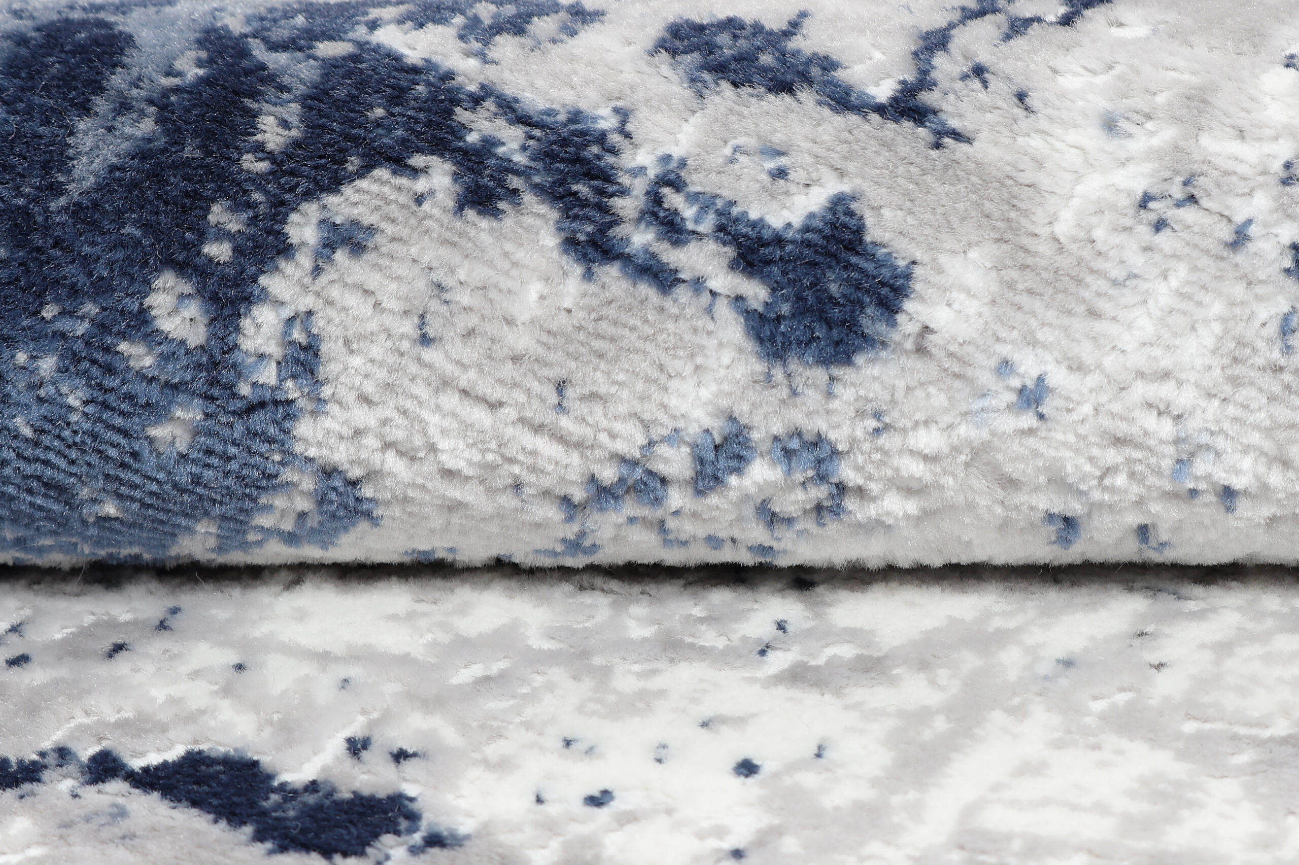 Dywan Sky Okrągły Szary Niebieski Abstrakcyjny Przetarcia