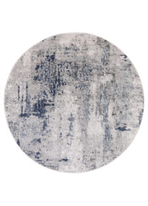Dywan Sky Okrągły Szary Niebieski Abstrakcyjny Przetarcia