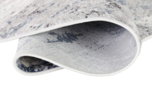 Dywan Sky Okrągły Szary Niebieski Abstrakcyjny Przetarcia