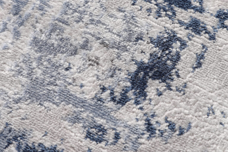 Dywan Sky Okrągły Szary Niebieski Abstrakcyjny Przetarcia