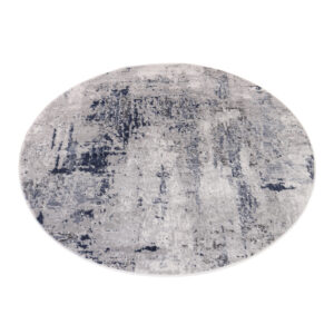 Dywan Sky Okrągły Szary Niebieski Abstrakcyjny Przetarcia