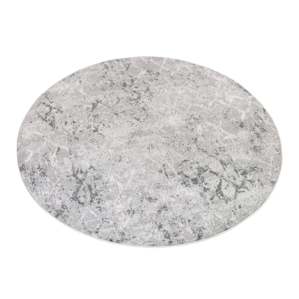 Dywan Sky Okrągły Szary Geometryczny Diamenty