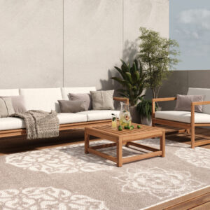 Dywan Zewnętrzny Patio Szary Ornamenty