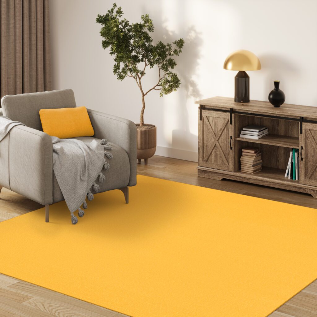 Dywan Mono Kwadrat Indoor Outdoor Żółty