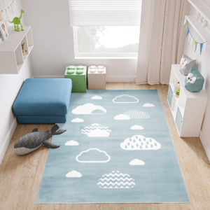 Dywan Dziecięcy Baby Niebieski Chmury