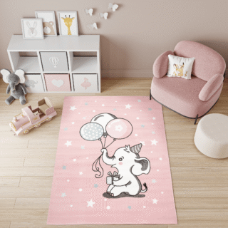 Dywan Dziecięcy Baby Różowy Słoń