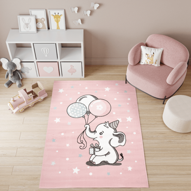 Dywan Dziecięcy Baby Różowy Słoń
