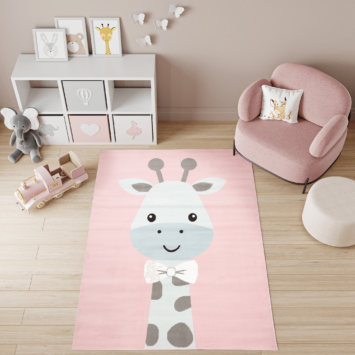 Dywan Dziecięcy Baby Różowy Żyrafa