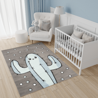 Dywan Dziecięcy Baby Szary Kaktus