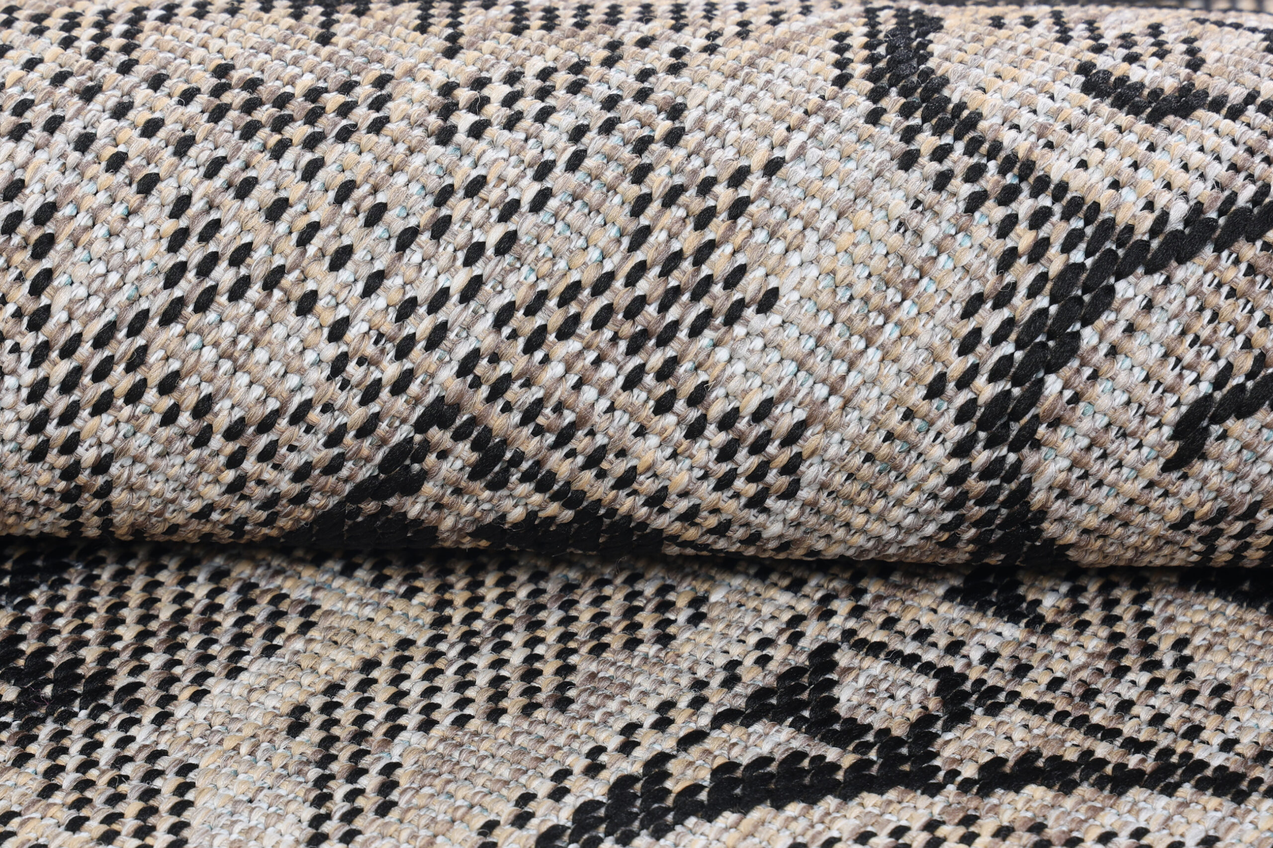 Dywan Melissa Okrągły Brązowy Czarny Mozaika Indoor Outdoor