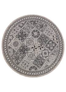 Dywan Melissa Okrągły Brązowy Czarny Mozaika Indoor Outdoor