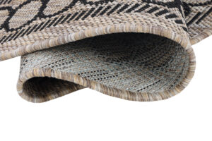 Dywan Melissa Okrągły Brązowy Czarny Mozaika Indoor Outdoor