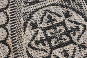 Dywan Melissa Okrągły Brązowy Czarny Mozaika Indoor Outdoor