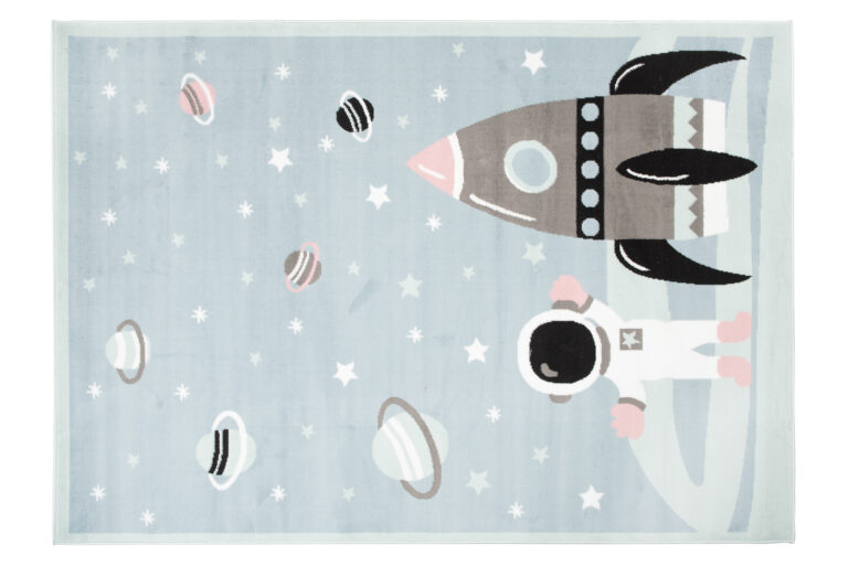Dywan Dziecięcy Baby Niebieski Rakieta
