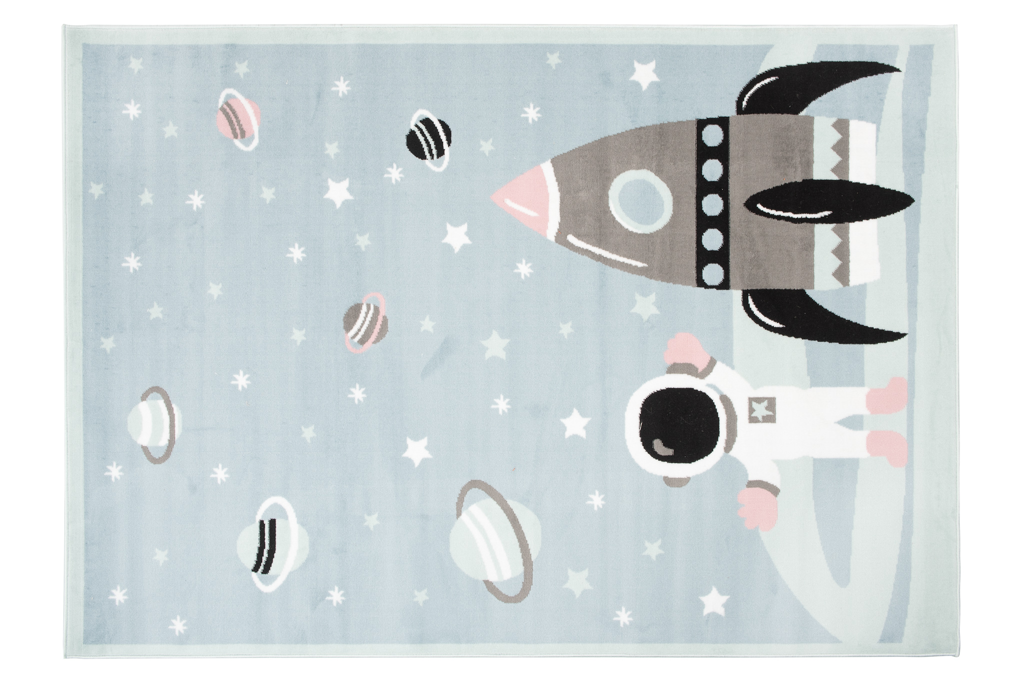 Dywan Dziecięcy Baby Niebieski Rakieta