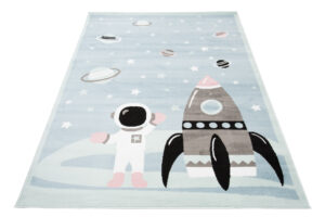 Dywan Dziecięcy Baby Niebieski Rakieta