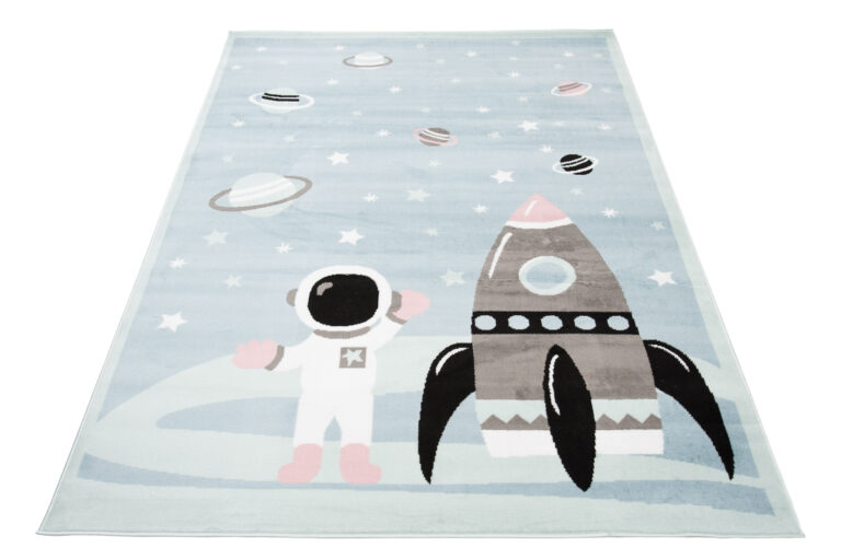 Dywan Dziecięcy Baby Niebieski Rakieta