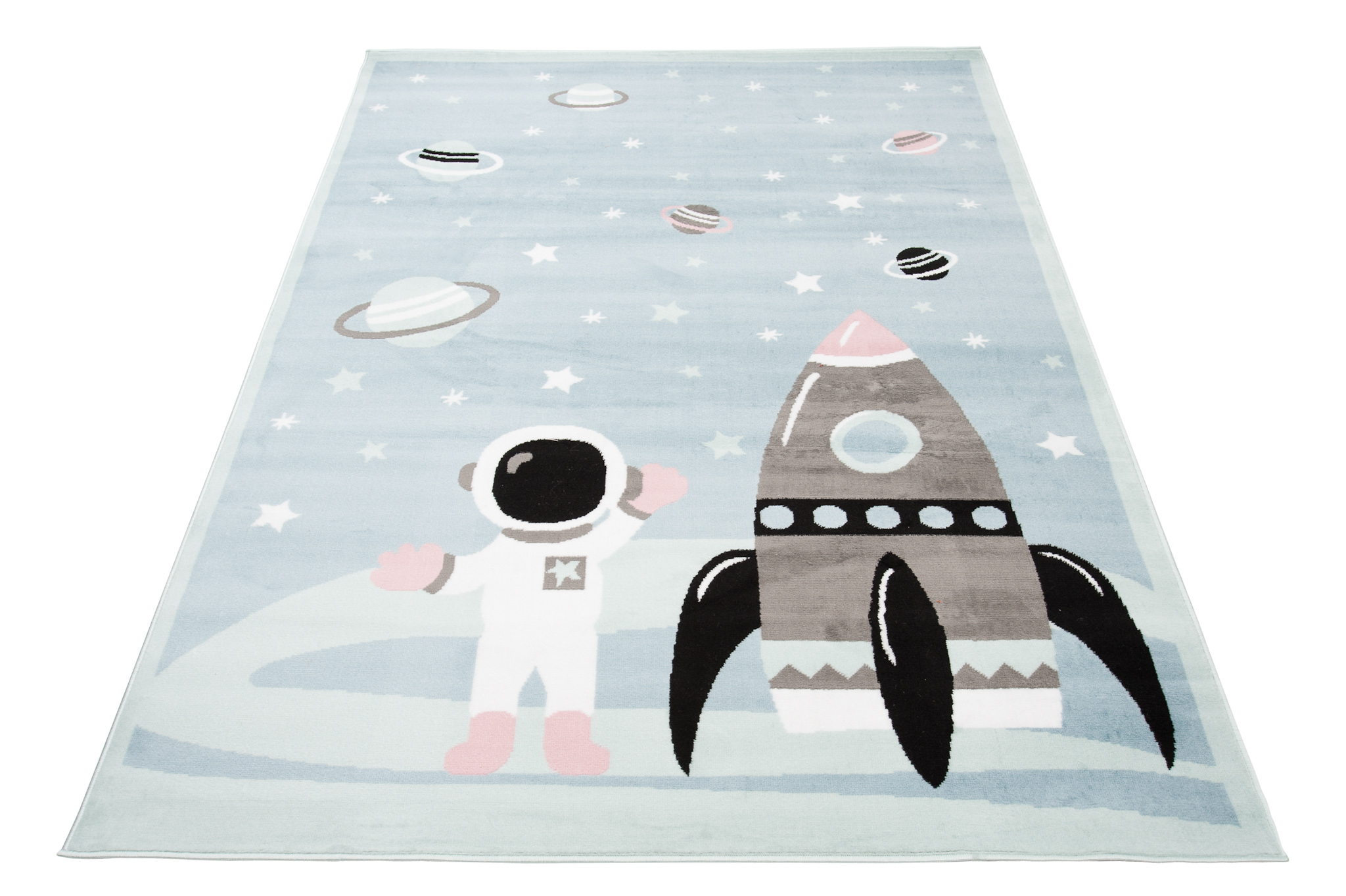 Dywan Dziecięcy Baby Niebieski Rakieta
