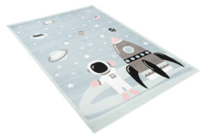 Dywan Dziecięcy Baby Niebieski Rakieta