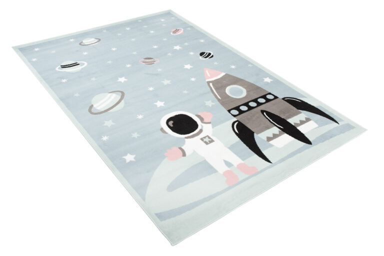 Dywan Dziecięcy Baby Niebieski Rakieta