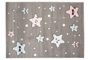 Dywan Dziecięcy Baby Szary Gwiazdy