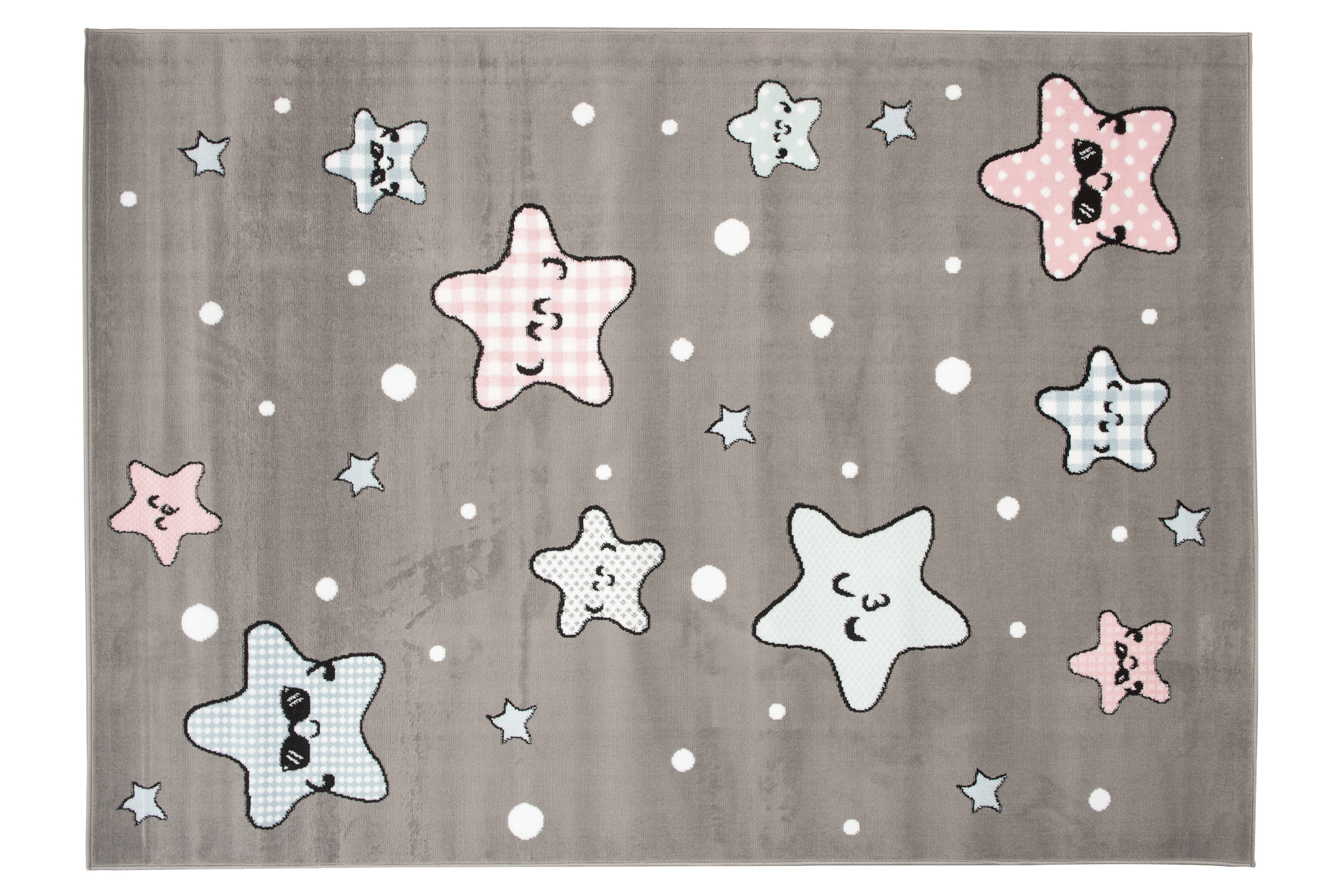 Dywan Dziecięcy Baby Szary Gwiazdy