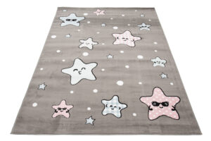 Dywan Dziecięcy Baby Szary Gwiazdy