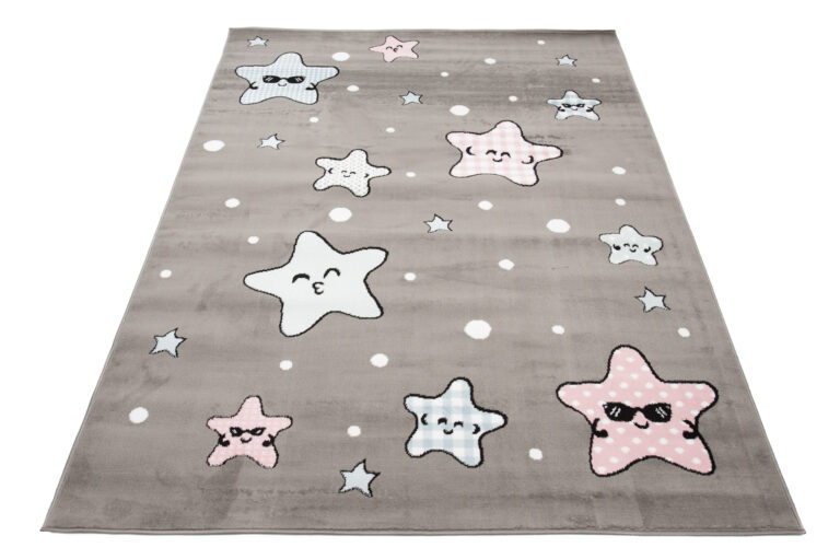 Dywan Dziecięcy Baby Szary Gwiazdy