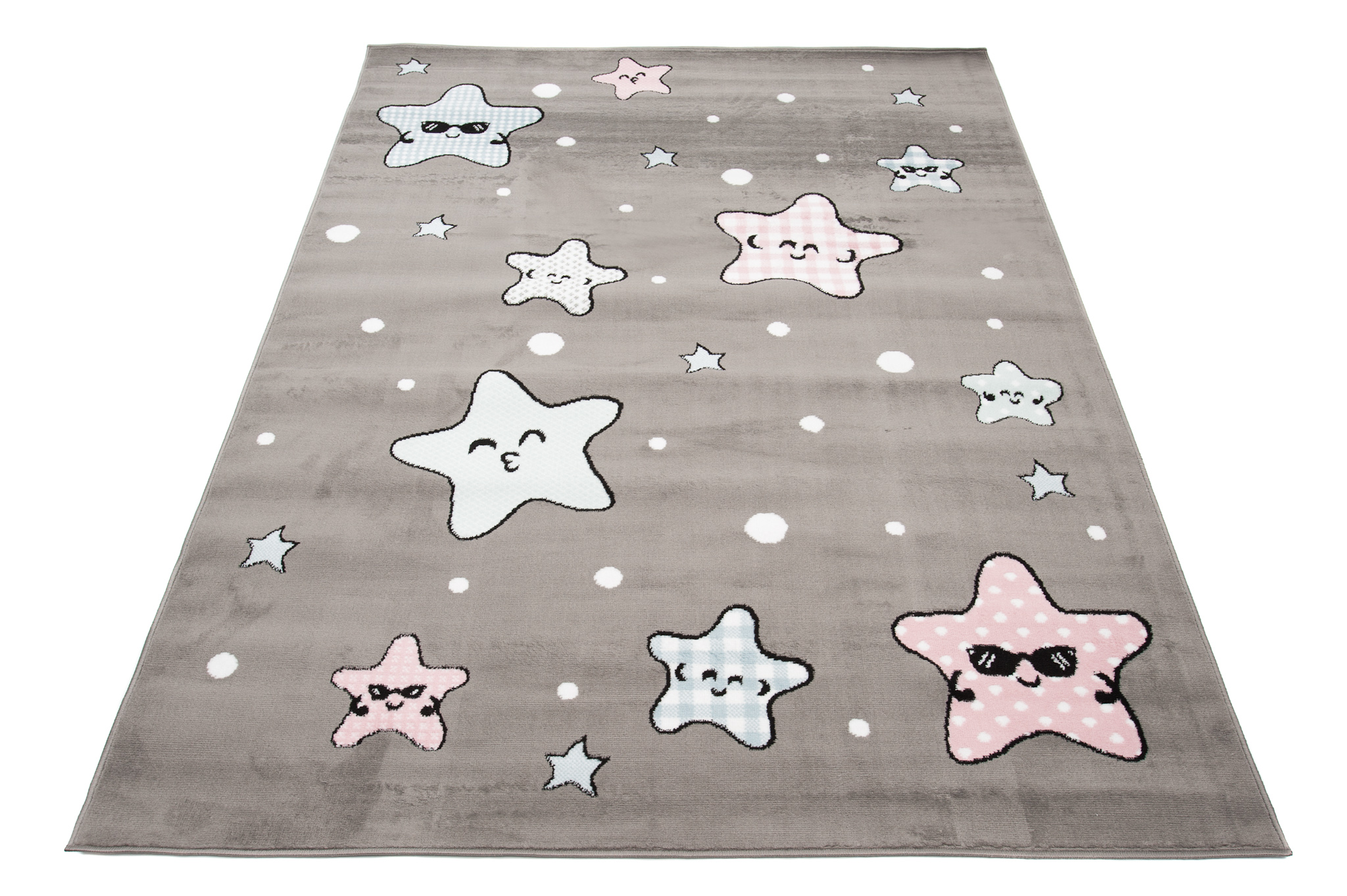 Dywan Dziecięcy Baby Szary Gwiazdy
