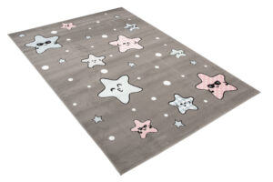 Dywan Dziecięcy Baby Szary Gwiazdy