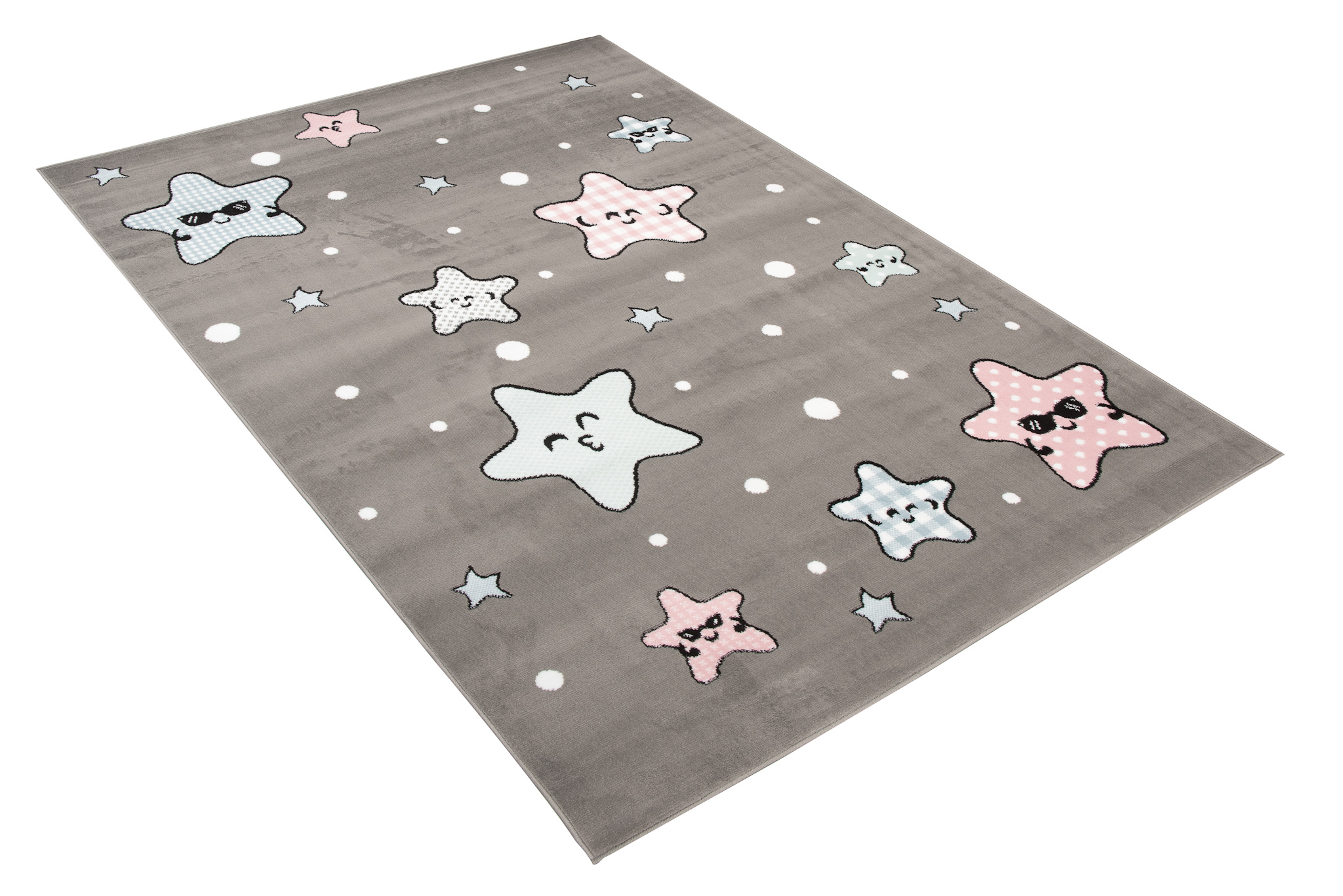 Dywan Dziecięcy Baby Szary Gwiazdy