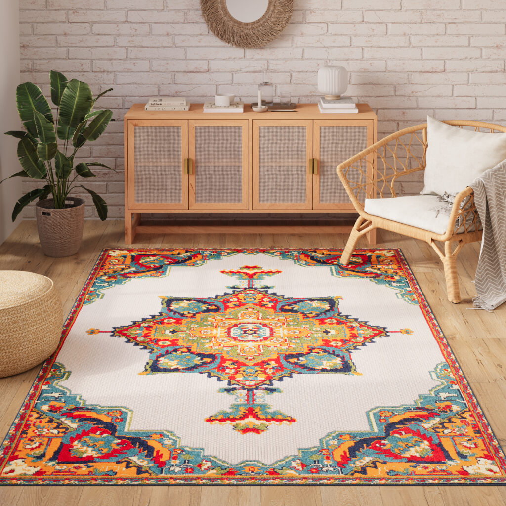 Dywan Zewnętrzny Patio Wielokolorowy Vintage