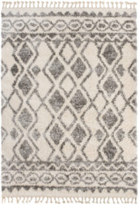 Dywan Versay Kremowy Szary Etniczny z Frędzlami