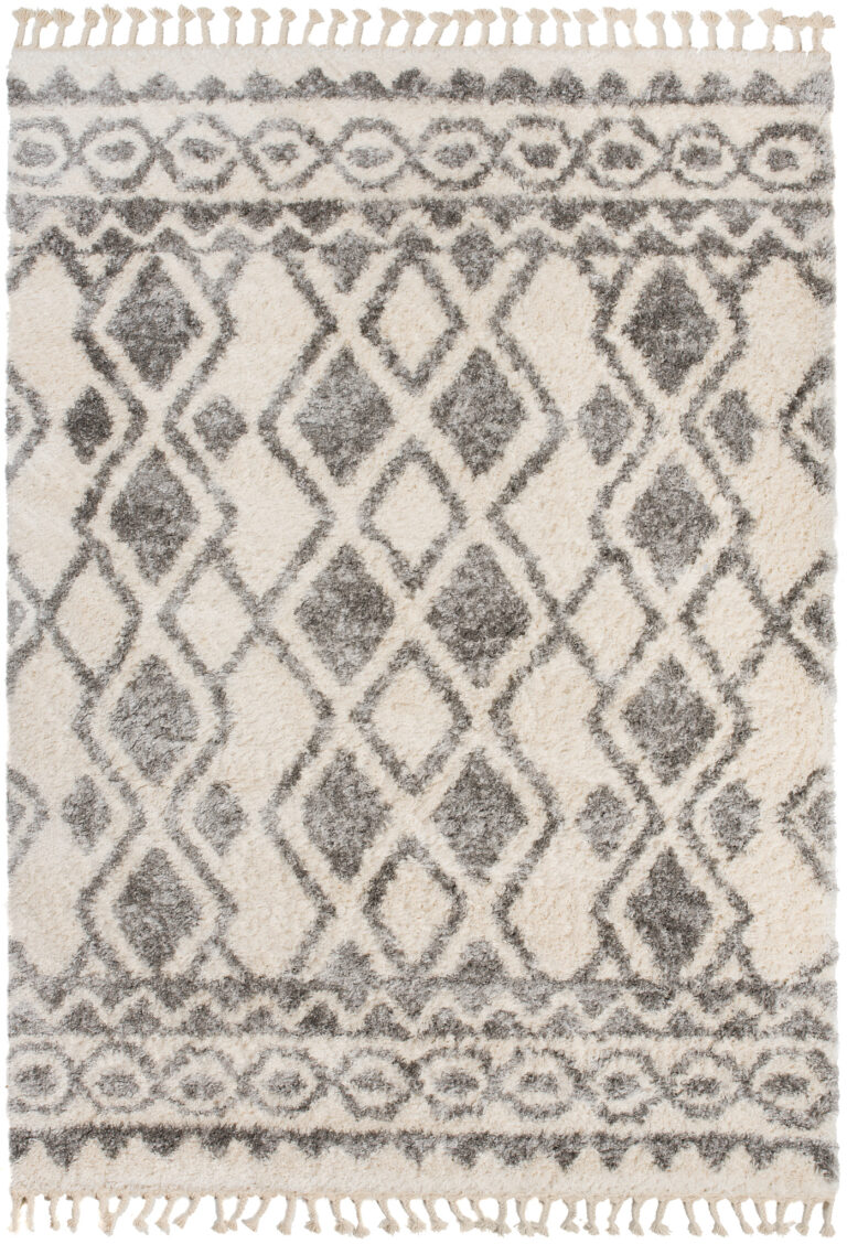 Dywan Versay Kremowy Szary Etniczny z Frędzlami
