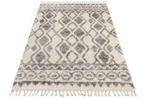 Dywan Versay Kremowy Szary Etniczny z Frędzlami