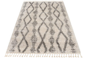 Dywan Versay Kremowy Szary Aztecki z Frędzlami