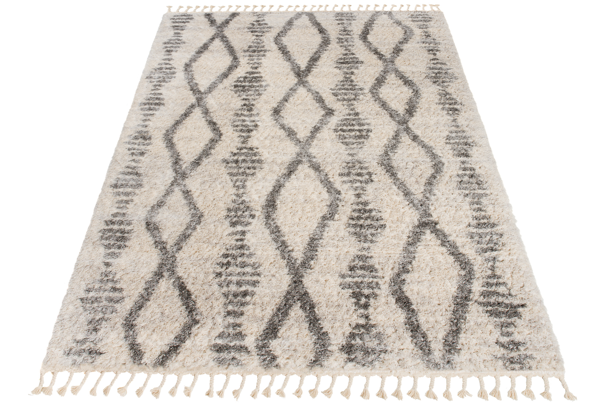 Dywan Versay Kremowy Szary Aztecki z Frędzlami