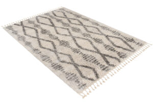 Dywan Versay Kremowy Szary Aztecki z Frędzlami